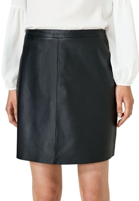 Hallhuber A-line skirt made of nappa leather