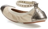Thumbnail for your product : Yosi Samra 'Abbey' Ankle Strap Foldable Ballet Flat (Women)