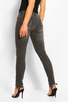 Thumbnail for your product : boohoo Low Rise Distressed Stretch Skinny Jean