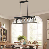 Thumbnail for your product : Gracie Oaks 5 - Light Kitchen Island Linear Pendant Chandelier With Anchor Grey Oak Finish