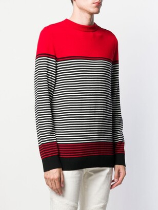 Balmain Striped Crew Neck Sweater