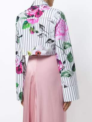 Off-White cropped floral printed blouse