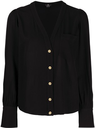 Elisabetta Franchi V-neck button-up blouse