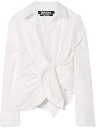 Jacquemus Bahia Knotted Cotton Shirt - Off-white