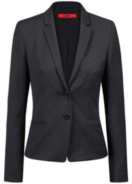 HUGO Boss Regular-fit jacket in a micro-pattern wool 6 Black