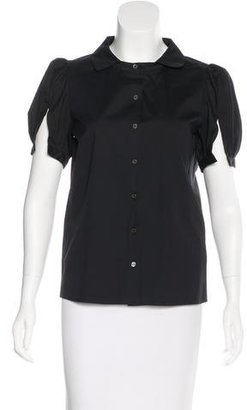 Miu Miu Short Sleeve Button-Up Top