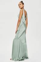 Thumbnail for your product : Topshop Womens **Satin Fishtail Gown Dress - Sage