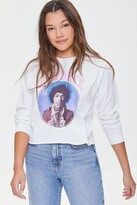 Thumbnail for your product : Forever 21 Women's Hendrix Graphic Raw-Cut T-Shirt in White, M/L