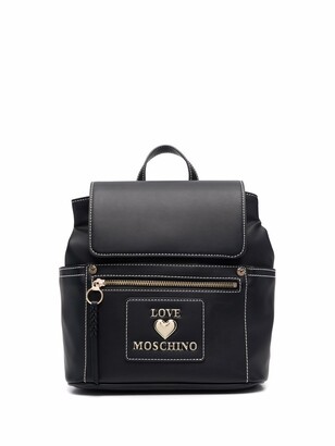 Love Moschino Logo-Plaque Structured Backpack