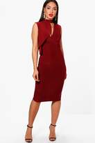 Thumbnail for your product : boohoo High Neck Drape Detail Bodycon Dress