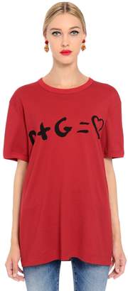 Dolce & Gabbana D+g Printed Cotton Jersey T-Shirt