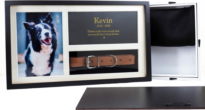 Photo Frame Urn & Keepsake Wooden Frame | 15"x8" - Holds A Collar, Engraved Poem & Ashes For Pet Up To 15Kg | 30lbs-510Cc- Solid Wood