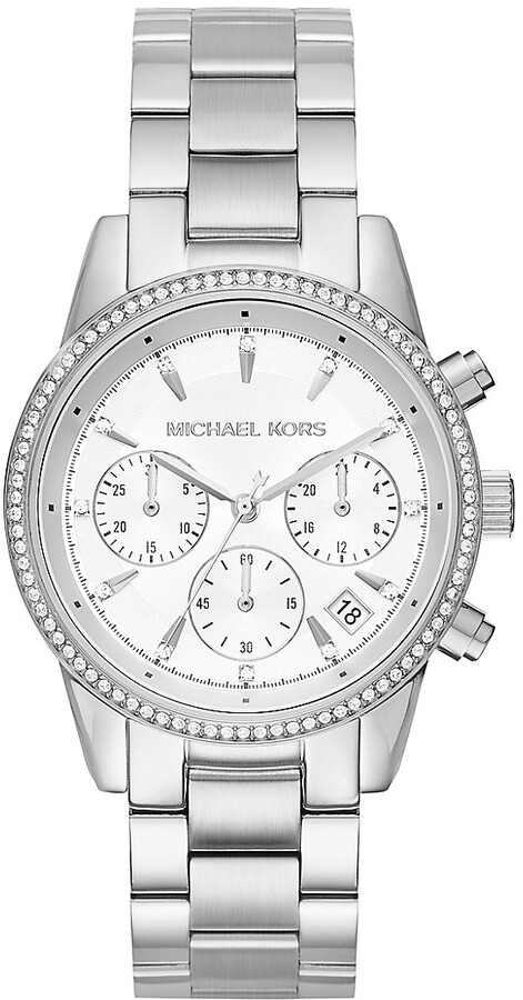 Michael Kors Ritz Studded Stainless Steel Chronograph Bracelet Watch MK6428  - ShopStyle
