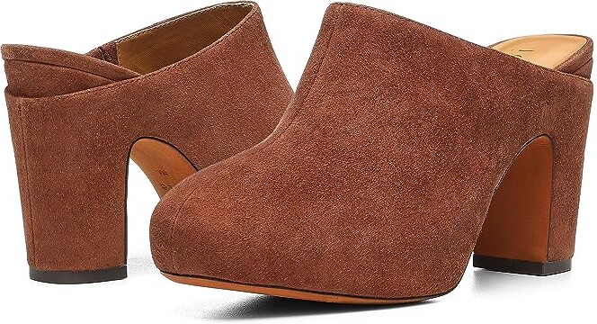 Pre-owned Mules & Clogs In Camel