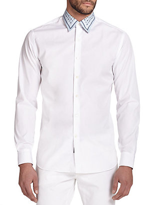 Ferragamo Tailored-Fit Solid Sportshirt