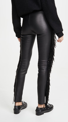Sprwmn Ankle Pants with Suede Fringe