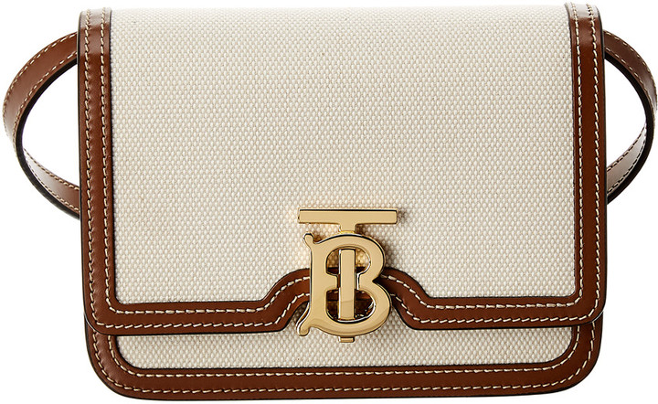 Burberry Mini Tb Canvas & Leather Shoulder Bag - ShopStyle