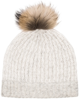 Thumbnail for your product : White + Warren Micro Cable Fur Trim Hat