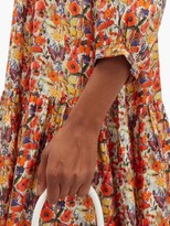 Thumbnail for your product : Muzungu Sisters - Frangipani Poppy-print Silk-faille Maxi Dress - Orange Multi
