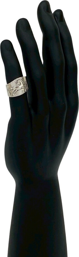 Hermes Silver Silver 925 Band Ring (Pre-Owned)