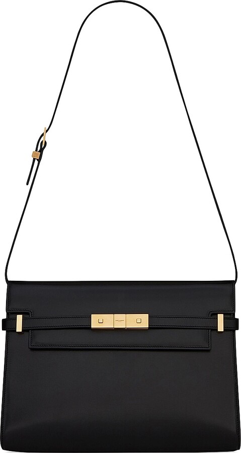 Saint Laurent Women's Manhattan Shoulder Bag In Box Leather - Black