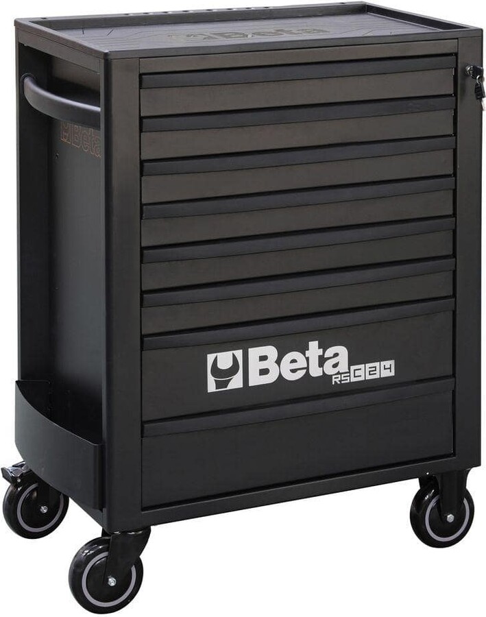 Beta RSC24 Heavy Duty 29 in. Wide Blue Steel Rolling Tool Box, 7-Drawers, Ball Bearing Slides, 5 in. Casters, Made in Italy
