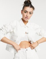 Thumbnail for your product : Aligne organic cotton denim jacket with pocket detail in ecru