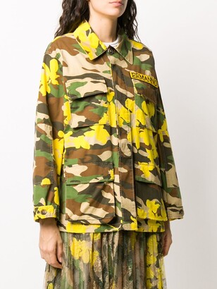 Ermanno Ermanno Camouflage Print Military Jacket