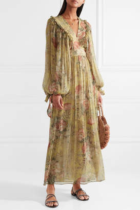 Zimmermann Melody Floral-print Silk-crepon Maxi Dress