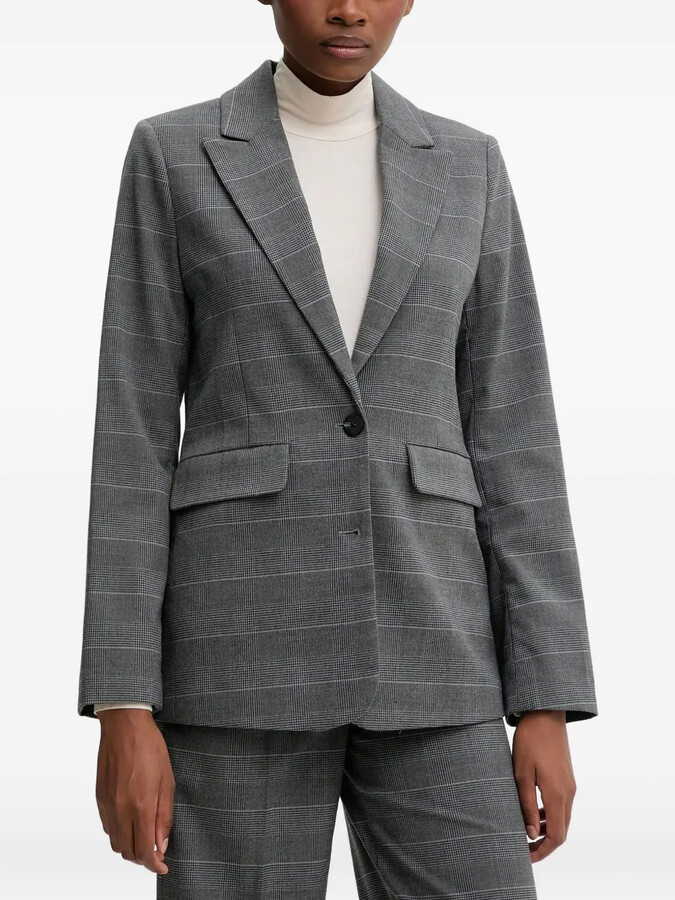 Benetton Plaid Pocket Blazer