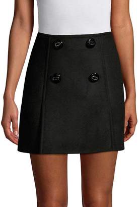 Prada Women's Wool Button-Accented Mini Skirt