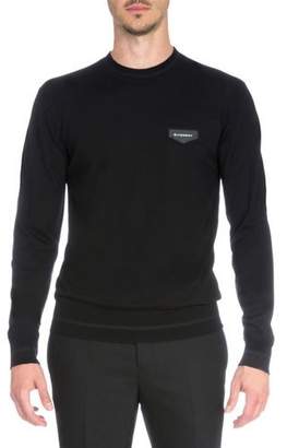 Givenchy Logo Patch Crewneck Sweater, Black