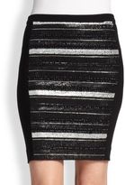 Thumbnail for your product : Haute Hippie Sequin-Striped Stretch Knit Skirt