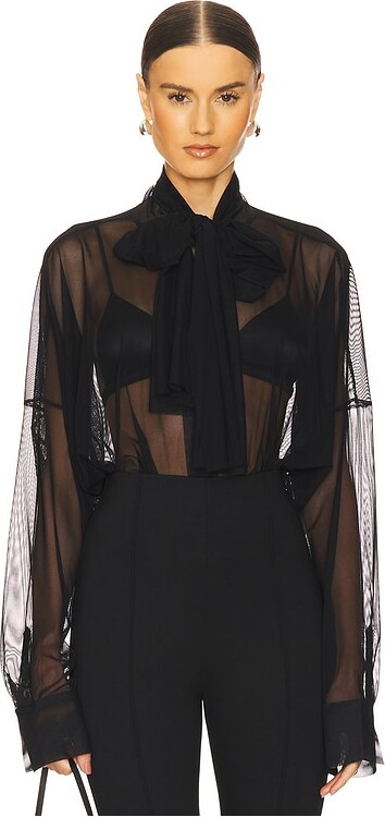 Norma Kamali Super Oversized Bf Shirt Bodysuit