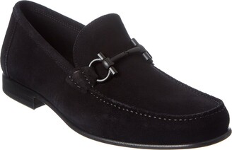 Ferragamo Suede Men's Black Shoes | ShopStyle