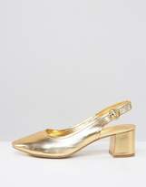 Thumbnail for your product : ASOS STARLIGHT Leather Mid Heels