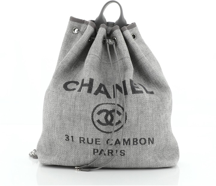 Chanel Deauville Backpack Raffia Large ShopStyle