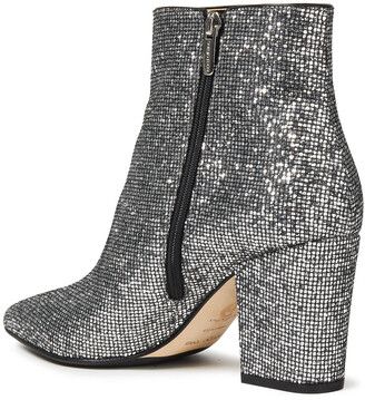 Sergio Rossi Glittered woven ankle boots