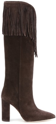 Paris Texas Fringed suede knee-high boots