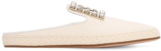 Roger Vivier 10mm Lounge Crystal & Leather Mules