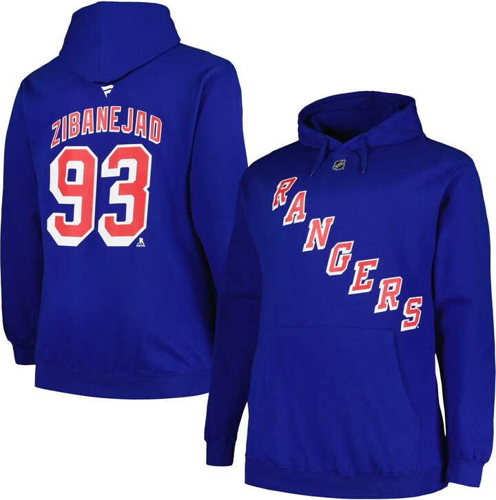 Profile Men's Mika Zibanejad Blue New York Rangers Big and Tall Name and Number Pullover Hoodie