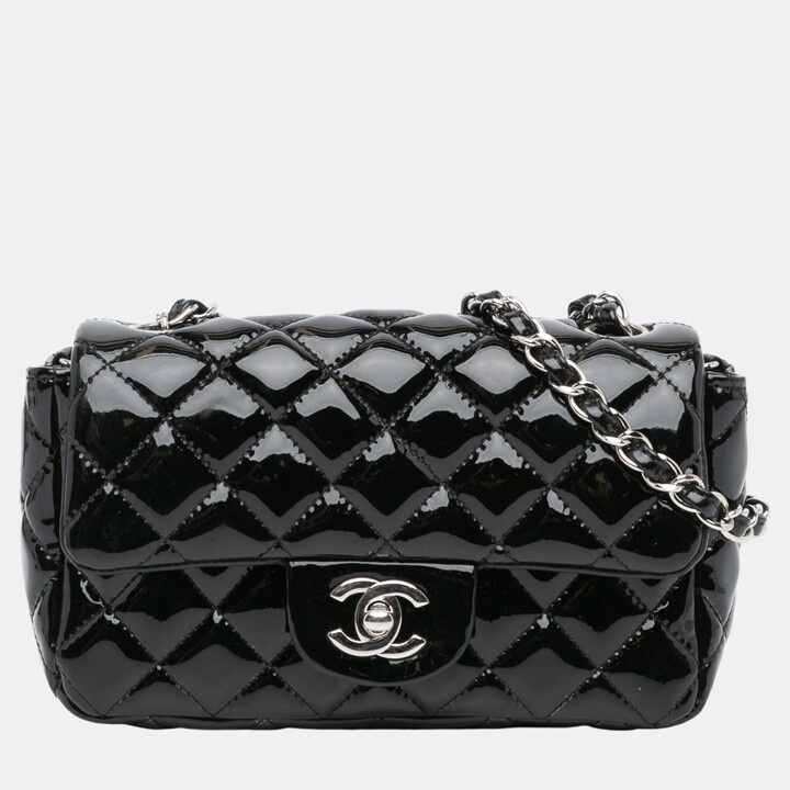 Chanel Black Patent Mini Rectangular Classic Single Flap Bag - ShopStyle
