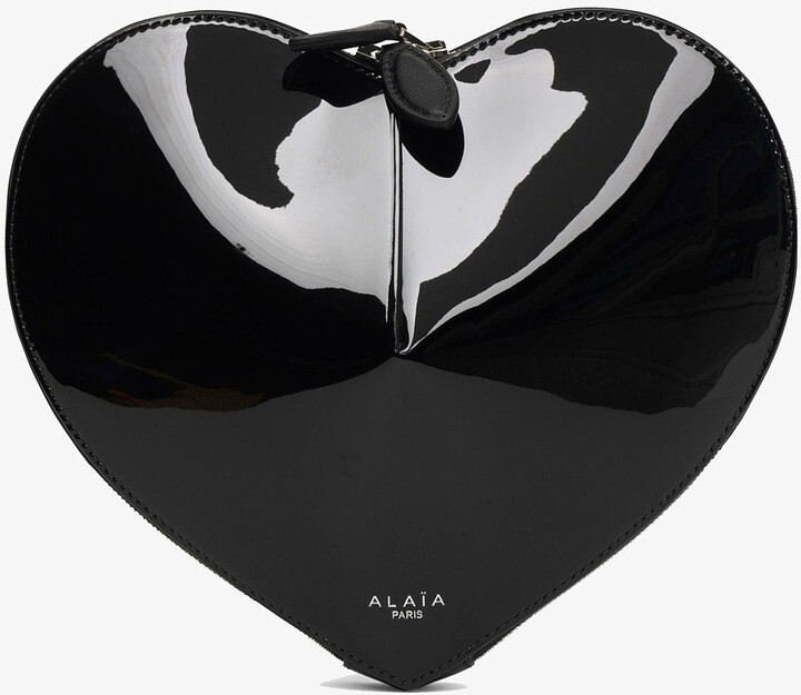 Alaia Le Coeur black patent crossbody bag