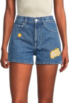 Sommer Leather Patch Denim Shorts 
