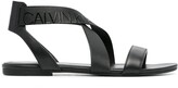 Thumbnail for your product : Calvin Klein Leather Crossover Strap Sandals