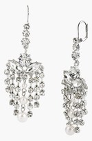 Thumbnail for your product : Betsey Johnson 'Pretty Punk Pearl' Crystal Chandelier Earrings