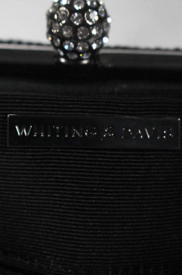 Whiting & Davis Black Jewel Clasp Mesh Glam Clutch Handbag New $158 90067537