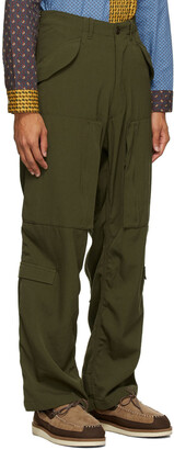 Beams Khaki Military Zip Trousers