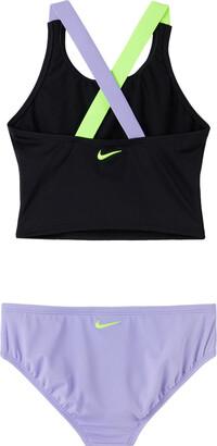 Nike Kids Black & Purple Reflect Logo Swimsuit Set