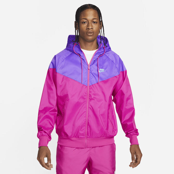 Nike Men's Sportswear Windrunner Hooded Jacket in Pink - ShopStyle